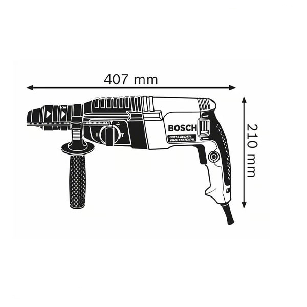 دریل بتن کن بوش 3 کیلویی مدل GBH 2-26 DFR